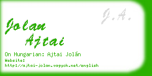 jolan ajtai business card